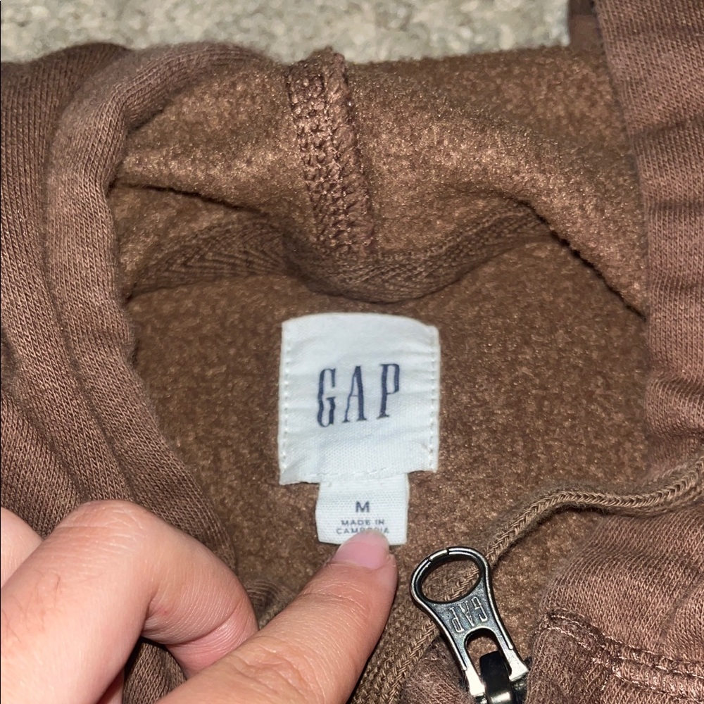 GAP Cozy Brown Zip-Up Hoodie - Picture 2 of 4